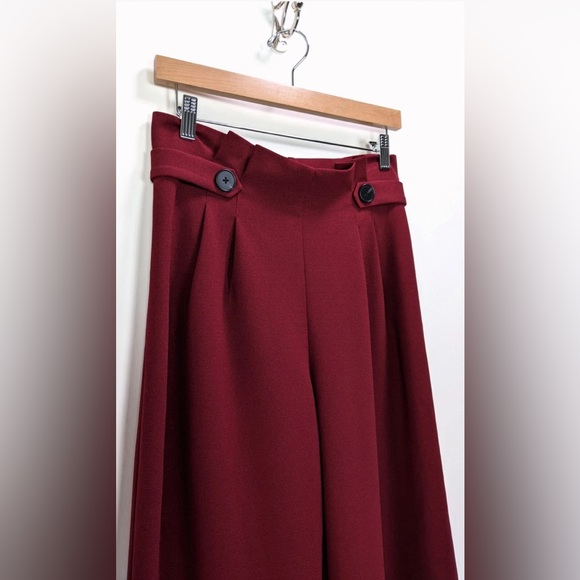 BISHOP & YOUNG Burgundy Wide-Leg Pants - Picture 3 of 6